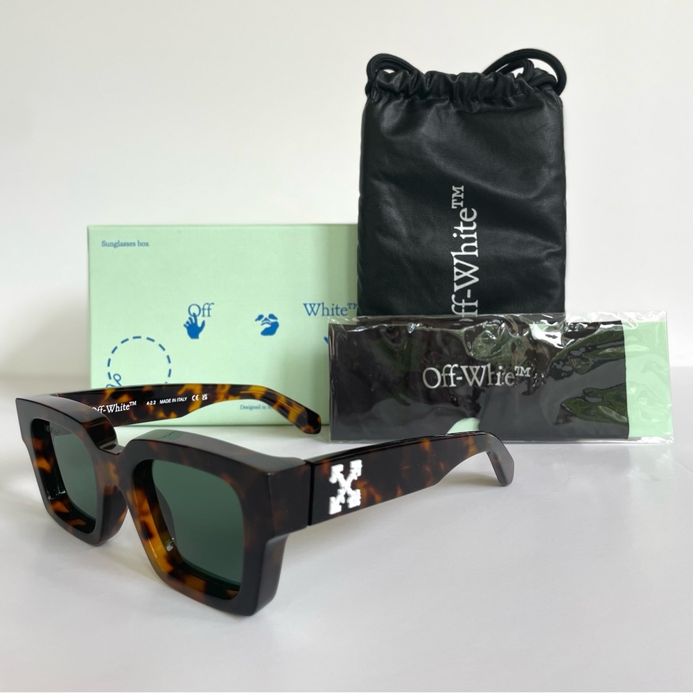 NWT OFF-WHITE “Virgil” Sunglasses Havana Tortoise